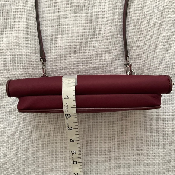 Michael Kors Burgundy Nylon & Leather Crossbody Shoulder Bag Clutch Wal… - Picture 13 of 16